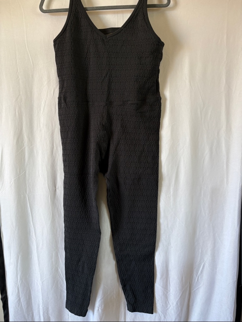 Black Textured One Piece Athletic
